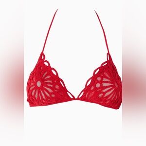 NWT Norma Kamali scallop bikini bra   Color is tiger red size XS